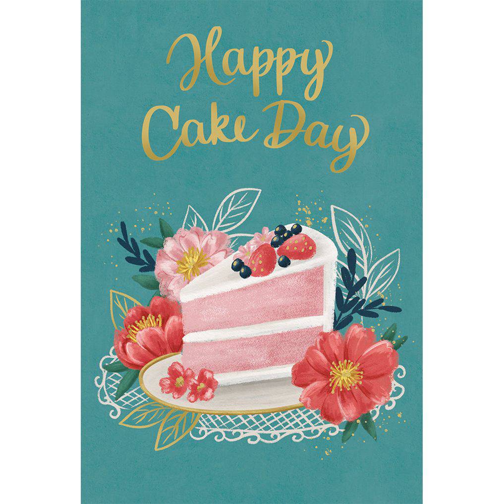 Colorful Happy Cake Day birthday card by Pictura featuring vibrant cake illustrations and cheerful design for everyday celebration.